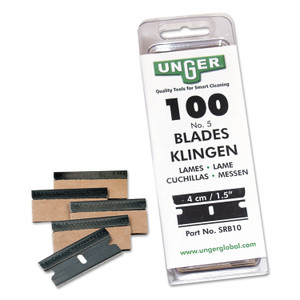 Unger Safety Scraper Replacement Blades, #9, Stainless Steel, 100/Box Product Image 