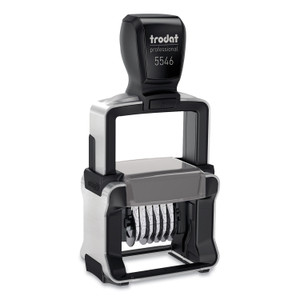 Trodat Professional Self-Inking Numberer, Six Bands/Digits, Type Size: 1 1/2, Black Product Image 