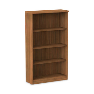 Alera Valencia Series Bookcase, Four-Shelf, 31.75w x 14d x 54.88h, Modern Walnut Product Image 