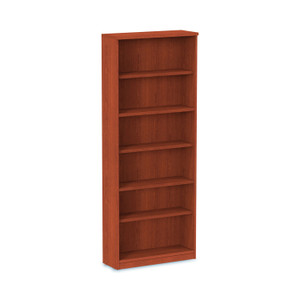 Alera Valencia Series Bookcase, Six-Shelf, 31.75w x 14d x 80.25h, Medium Cherry Product Image 