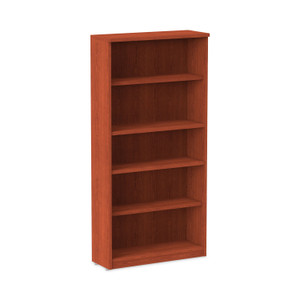 Alera Valencia Series Bookcase, Five-Shelf, 31.75w x 14d x 64.75h, Medium Cherry Product Image 