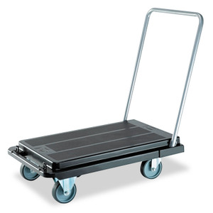 deflecto Heavy-Duty Platform Cart, 300 lb Capacity, 21 x 32.5 x 37.5, Black Product Image 
