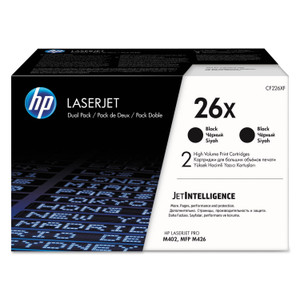 HP 26X, (CF226X-D) 2-Pack High-Yield Black Original LaserJet Toner Cartridges View Product Image