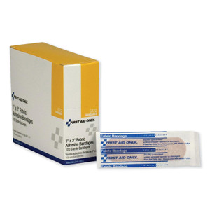 First Aid Only Fabric Bandages, 1 x 3, 100/Box Product Image 