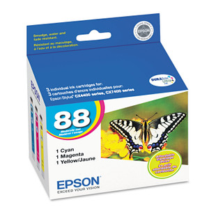 Epson T088520-S (88) Ink, 430 Page-Yield, Cyan/Magenta/Yellow Product Image 