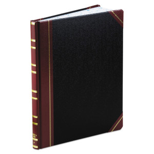 Boorum & Pease Extra-Durable Bound Book, Single-Page Record-Rule Format, Black/Maroon/Gold Cover, 11.94 x 9.78 Sheets, 300 Sheets/Book Product Image 