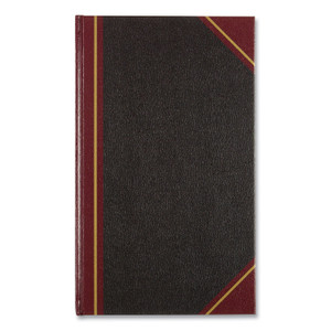 Rediform Texhide Cover Record Books with Margin - 300 Sheet(s) - Thread Sewn - 8.75" x 14.25" Sheet Size - Green Sheet(s) - Brown, Green Print Color Product Image 