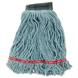 Web Foot Wet Mop Head, Shrinkless, Cotton/synthetic, Green, Medium, 6/carton (RCPA252GRE) Product Image 