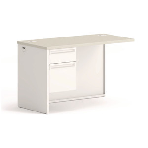 HON 38000 Series Return Pedestal, Box/File, 26.38w x 50.38d x 31.38h, Left, Silver/Light Gray Product Image 