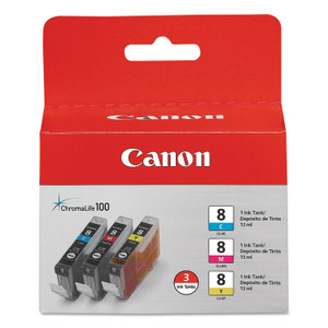Canon 0621B016 (CLI-8) ChromaLife100+ Ink, 840 Page-Yield, Cyan/Magenta/Yellow Product Image 