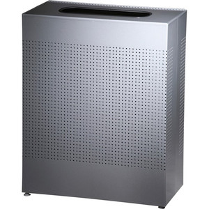 Designer Line Silhouettes Waste Receptacle, 22.5 gal, Steel, Silver Metallic (RCPSR18EPLSM) Product Image 