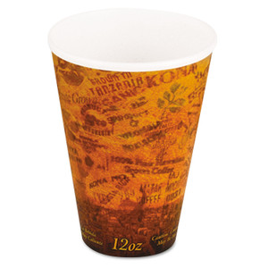 Dart Fusion Escape Foam Hot/Cold Cups, 12 oz, Brown/Black, 1,000/Carton Product Image 