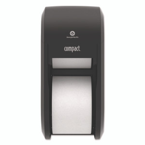 Georgia Pacific Professional Compact Vertical 2-Roll Coreless Tissue Dispenser, 14.06 x 6.69 x 8.19, Black Product Image 