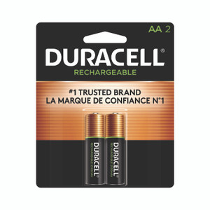 Duracell Rechargeable StayCharged NiMH Batteries, AA, 2/Pack Product Image 