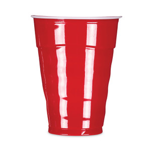 Hefty Easy Grip Disposable Plastic Party Cups, 9 oz, Red, 50/Pack Product Image 
