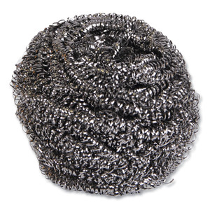 Boardwalk Stainless Steel Scrubber, Large Size, 2.5 x 2.75, Steel Gray, 12/Carton Product Image 