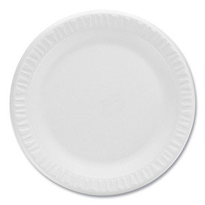 Dart Concorde Non-Laminated Foam Plates, 9" dia, White, 125/Pack Product Image 