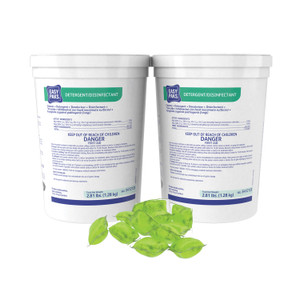 Easy Paks Detergent/Disinfectant, Lemon Scent, 0.5 oz Packet, 90/Tub, 2 Tubs/Carton Product Image 