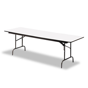 Iceberg OfficeWorks Commercial Wood-Laminate Folding Table, Rectangular, 72" x 30" x 29", Gray/Charcoal Product Image 