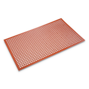 Crown Safewalk-Light Heavy-Duty Anti-Fatigue Mat, Rubber, 36 x 60, Terra Cotta Product Image 