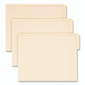 Smead Heavyweight Manila End Tab Folders, 9" High Front, 1/3-Cut Tabs: Top, Letter Size, 0.75" Expansion, Manila, 100/Box Product Image 
