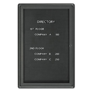 Enclosed Magnetic Directory, One Door, 24 x 36, Graphite Aluminum Frame (QRT2963LM) Product Image 