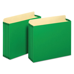 Pendaflex File Cabinet Pockets, 3.5" Expansion, Letter Size, Green, 10/Box Product Image 