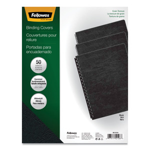 Fellowes Expressions Classic Grain Texture Presentation Covers for Binding Systems, Black, 11.25 x 8.75, Unpunched, 200/Pack (FEL52138) View Product Image