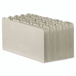 Pendaflex Top Tab A-Z File Guides, 1/5-Cut Top Tab, A to Z, 8.5 x 14, Gray, 25/Set Product Image 