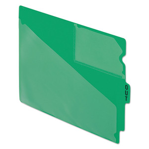 Pendaflex Colored Poly End Tab "Out" Guides, 1/3-Cut: Center Position, For Letter Size Files, Green, 50/Box Product Image 