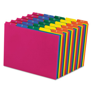 Pendaflex Poly Top Tab File Guides, 1/5-Cut Top Tab, 1 to 30-31, 8.5 x 11, Assorted Colors, 31/Set Product Image 