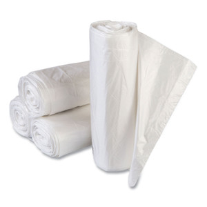Inteplast Group High-Density Commercial Can Liner Value Pack, 60 gal, 14 mic, 43" x 46", Clear, Interleaved Roll, 25 Bags/Roll, 8 Rolls/CT Product Image 