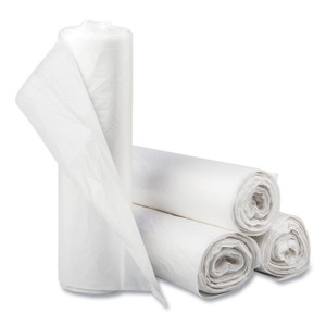 Inteplast Group High-Density Commercial Can Liners, 56 gal, 16 mic, 43" x 48", Natural, Interleaved Roll, 25 Bags/Roll, 8 Rolls/Carton Product Image 