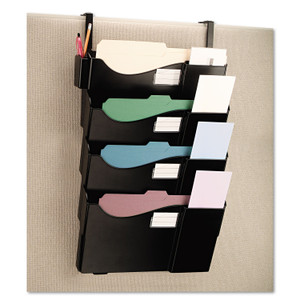 Grande Central Filing System, 4 Sections, Legal/Letter Size, Partition Mount, 16.63" x 4.75" x 27.5", Black, 4/Pack (UNV08138) Product Image 