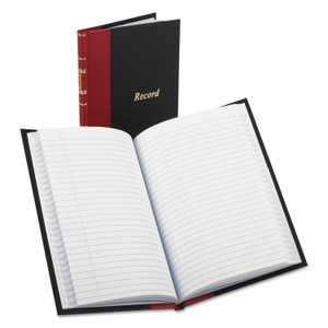 Boorum & Pease Record and Account Book with Red Spine, Custom Rule, Black/Red/Gold Cover, 7.5 x 5 Sheets, 144 Sheets/Book Product Image 