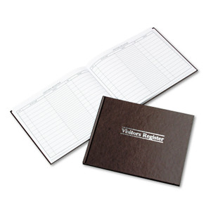 Wilson Jones Visitor Register Book, 5 Column Format, Red Cover, 10.5 x 8.5 Sheets, 112 Sheets/Book (WLJS490) Product Image 