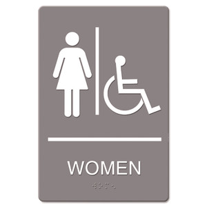 Headline Sign ADA Sign, Women Restroom Wheelchair Accessible Symbol, Molded Plastic, 6 x 9 Product Image 