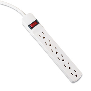 Innovera Power Strip, 6 Outlets, 6 ft Cord, Ivory Product Image 