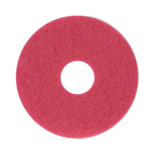 Boardwalk Buffing Floor Pads, 12" Diameter, Red, 5/Carton Product Image 
