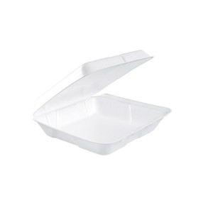 Dart Foam Hinged Lid Containers, 7.5 x 8 x 2.2, White, 200/Carton Product Image 
