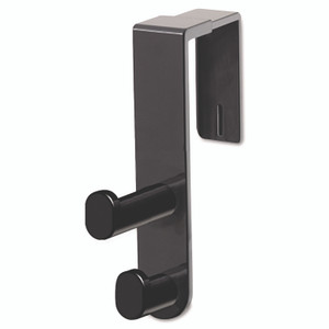 Safco Plastic Coat Hook, 2-Hook, 1.75 x 6.5 x 7.75, Black Product Image 
