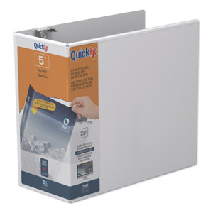 Stride QuickFit D-Ring View Binder, 3 Rings, 5" Capacity, 11 x 8.5, White Product Image 