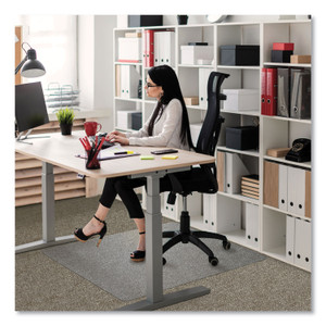 Floortex Cleartex Ultimat Polycarbonate Chair Mat for High Pile Carpets, 60" w x 48" l, Clear Product Image 