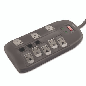 Innovera Surge Protector, 8 AC Outlets, 6 ft Cord, 2,160 J, Black Product Image 