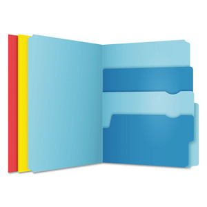 Pendaflex Divide It Up File Folder, 1/2-Cut Tabs: Assorted, Letter Size, 0.75" Expansion, Assorted Colors, 12/Pack Product Image 