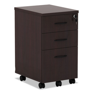 Alera Valencia Series Mobile Pedestal File, Left/Right, 3-Drawers: Box/Box/File, Legal/Letter, Mahogany, 15.88 x 20.5 x 28.38 Product Image 