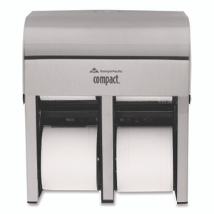 Georgia Pacific Professional Compact Quad Vertical 4-Roll Coreless Dispenser, 11.75 x 6.9 x 13.25, Stainless Steel Product Image 