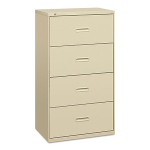 HON 400 Series Lateral File, 4 Legal/Letter-Size File Drawers, Putty, 30" x 18" x 52.5" Product Image 