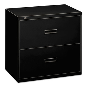 HON 400 Series Lateral File, 2 Legal/Letter-Size File Drawers, Black, 36" x 18" x 28" Product Image 