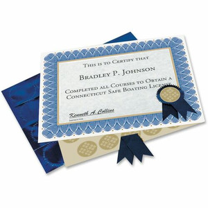 Geographics Custom Print Award Certificates Kit - 60 lb Basis Weight - 11" Width x 8.5" Length - Inkjet, Laser Compatible - Blue - Paper - 25 / Pack - (GEO47404) Product Image 